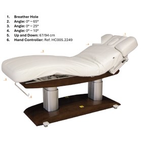 Electric aesthetic bed SPA TROCH with dark base made of natural wood (4 motors)