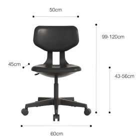 Mobile Stool with Backrest & Gas Lift Height Adjustment MILAN | Black(6)