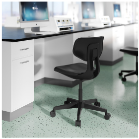 Mobile Stool with Backrest & Gas Lift Height Adjustment MILAN | Black(7)
