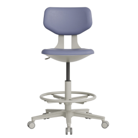 Σκαμπώ τροχήλατο με ανατομική πλάτη & στεφάνι ρύθμισης ύψους FLORENCE Γκρι(1)