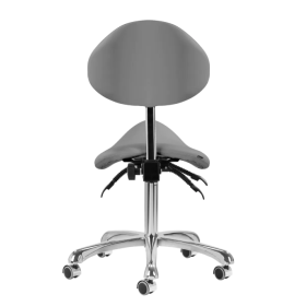 Σκαμπώ τροχήλατο σέλα με πλάτη 1004 | Γκρι