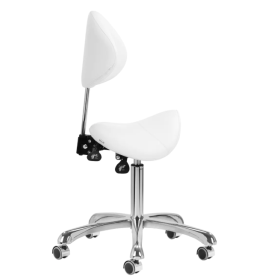 Σκαμπώ τροχήλατο σέλα με πλάτη 1004 | Λευκό