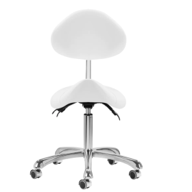 Σκαμπώ τροχήλατο σέλα με πλάτη 1004 | Λευκό
