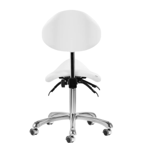 Σκαμπώ τροχήλατο σέλα με πλάτη 1004 | Λευκό