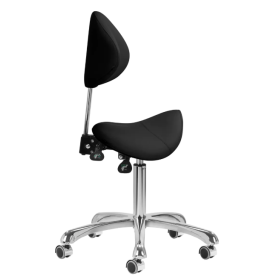 Σκαμπώ τροχήλατο σέλα με πλάτη 1004 | Μαύρο