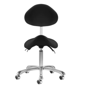 Σκαμπώ τροχήλατο σέλα με πλάτη 1004 | Μαύρο