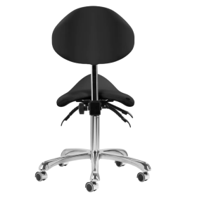 Σκαμπώ τροχήλατο σέλα με πλάτη 1004 | Μαύρο