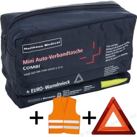 Combi first aid pouch for cars 3 in 1  with warning triangle / waistcoat DIN 13164 - 