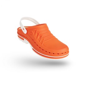 Σαμπώ Clog 05 λευκό-πορτοκαλί