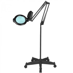 Magnifier with LED lighting and wheel base black