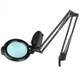 Magnifier with LED lighting and wheel base black
