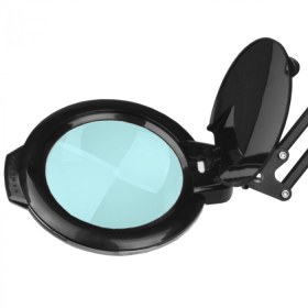 Magnifier with LED lighting and wheel base black