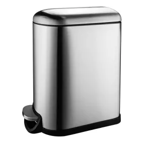 Wide-Step Rectangular Step Trash Can, Stainless Steel step inox 10lit 