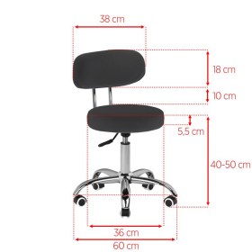 Pedicure & beauty stool CLEIO | Black - 