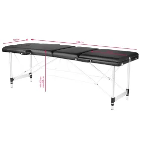 Folding aluminium massage table SUPERIOR black