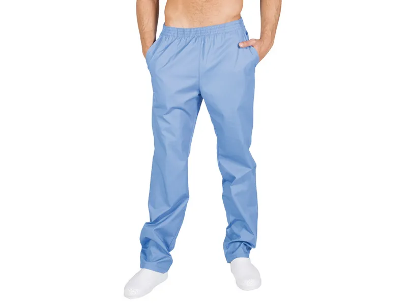 Elasticated Trousers Unisex with pockets 773G light blue Elasticated Trousers Unisex with pockets 773G light blue