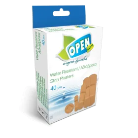 Αυτοκόλλητα Eπιθέματα μικροτραυμάτων Open Care 5 μεγέθη 40 τεμάχια 