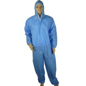 Hooded Disposable Coveralls with Elastic Cuff blue - Hooded Disposable Coveralls with Elastic Cuff blue XL