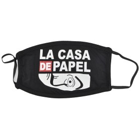 Cotton Protection Mask in Black color with filter LA CASA DE PAPEL