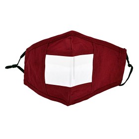 Μάσκα υφασμάτινη ανεμπόδιστης επικοινωνίας πολλαπλών χρήσεων μπορντώ