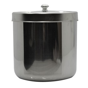 Βαμβακοδοχείο Inox ιατρείου | 150x150mm με καπάκι - Βαμβακοδοχείο inox ιατρείου 100 x 100 mm 1 lit 