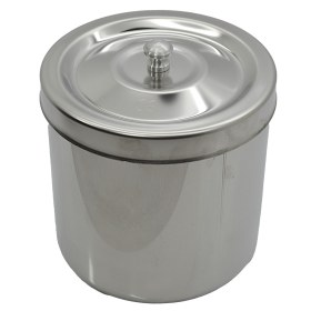 Βαμβακοδοχείο Inox ιατρείου | 150x150mm με καπάκι - Βαμβακοδοχείο inox ιατρείου 100 x 100 mm 1 lit 