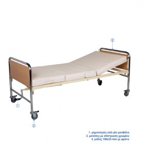Patient Bed with one handle with rollers