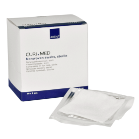 Non woven swabs sterile Curi Med 7.5 x 7.5cm 50 x 2 pcs