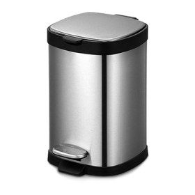 Κάδος τετράγωνος Deluxe Inox με υδραυλικό μηχανισμό κλεισίματος 12lit