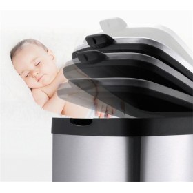 Κάδος τετράγωνος Deluxe Inox με υδραυλικό μηχανισμό κλεισίματος 12lit - Κάδος τετράγωνος deluxe inox με υδραυλικό μηχανισμό κλεισίματος 12lit