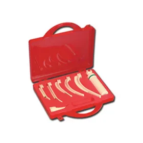 Disposable laryngoscope set with 6 plastic blades + 1 plastic handle