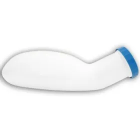 Adult urinal bottle, graduated with cap.