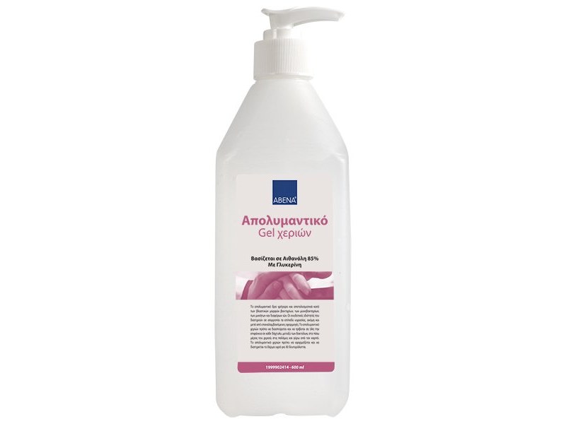 ABENA Gel hand disinfectant 85% with pump 600ml ABENA Gel hand disinfectant 85% with pump 600ml