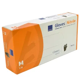 Γάντια εξεταστικά νιτριλίου χωρίς πούδρα ABENA CLASSIC 100 τεμάχια μαύρα 