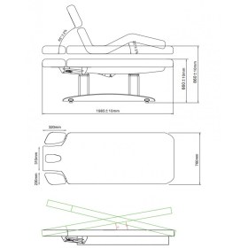 Electric aesthetic bed SPA TROCH with dark base made of natural wood (4 motors)