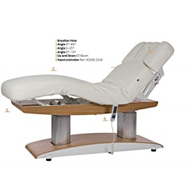 Electric beauty bed SPA TROCH with light base made of natural wood (4 motors)