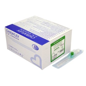 Venous catheters + valve + wings 50 pieces | No18 green