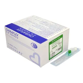 Venous catheters + valve + wings 50 pieces | No18 green