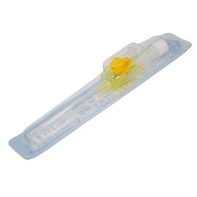 Venous catheters + valve + wings 50 pieces | No24 yellow - 