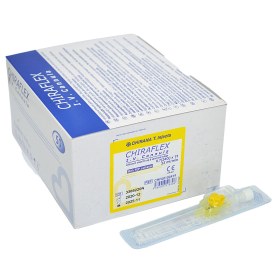 Venous catheters + valve + wings 50 pieces | No24 yellow