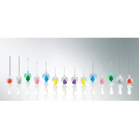 Venous catheters + valve + wings 50 pieces | No16 gray  - 