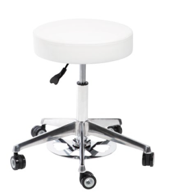 Σκαμπώ τροχήλατο με ποδομοχλό CETI ADAPT | Λευκό