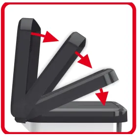 Κάδος τετράγωνος με πεντάλ PASO με υδραυλικό μηχανισμό κλεισίματος 20lit