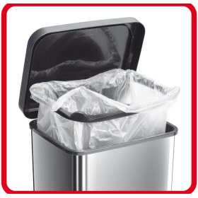 Κάδος τετράγωνος με πεντάλ PASO με υδραυλικό μηχανισμό κλεισίματος 40lit