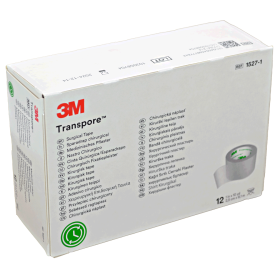 Ταινίες στερέωσης πλαστικές Transpore | 2.5cm x 9.1m κουτί 12 τεμαχίων