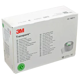 Ταινίες στερέωσης πλαστικές Transpore | 2.5cm x 9.1m κουτί 12 τεμαχίων