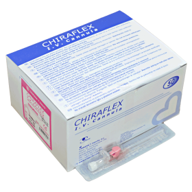 Venous catheters + valve + wings 50 pieces | No20 pink