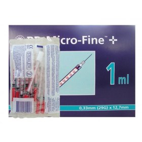 BD Micro-Fine insulin syringe 100 pieces | 1ml 29G x 12.7mm - 