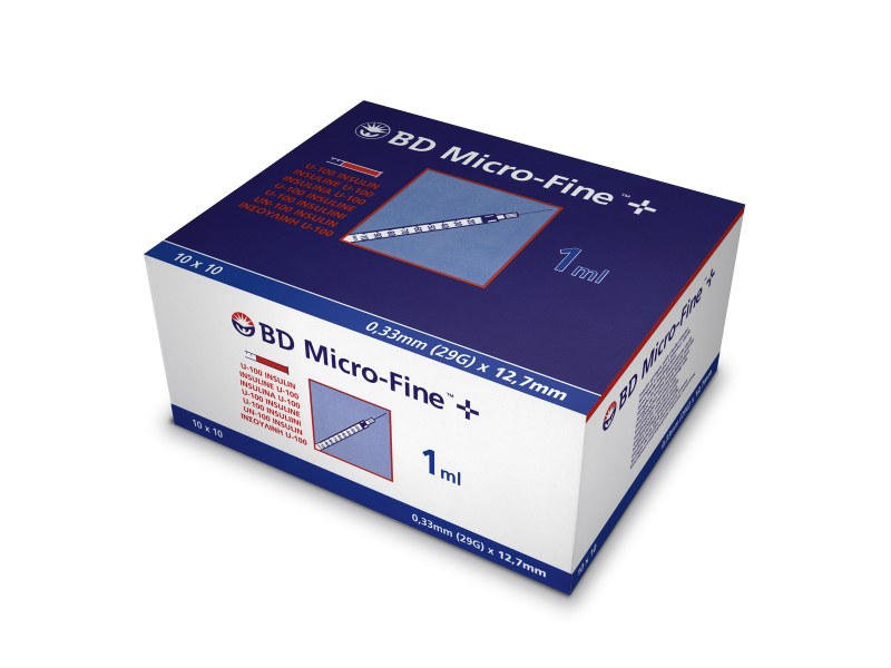 BD™ Micro-Fine σύριγγα ινσουλίνης 1ml 29G x 12,7mm 100 τεμάχια BD™ Micro-Fine σύριγγα ινσουλίνης 1ml 29G x 12,7mm 100 τεμάχια