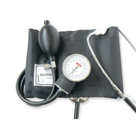 YTON Aneroid Sphygmo with Incorporated Stethoscope Black Cuff 